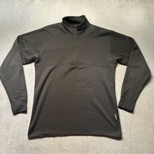 Cabelas Mens Large Tall Polartec Fleece Half Zip Pullover Black USA